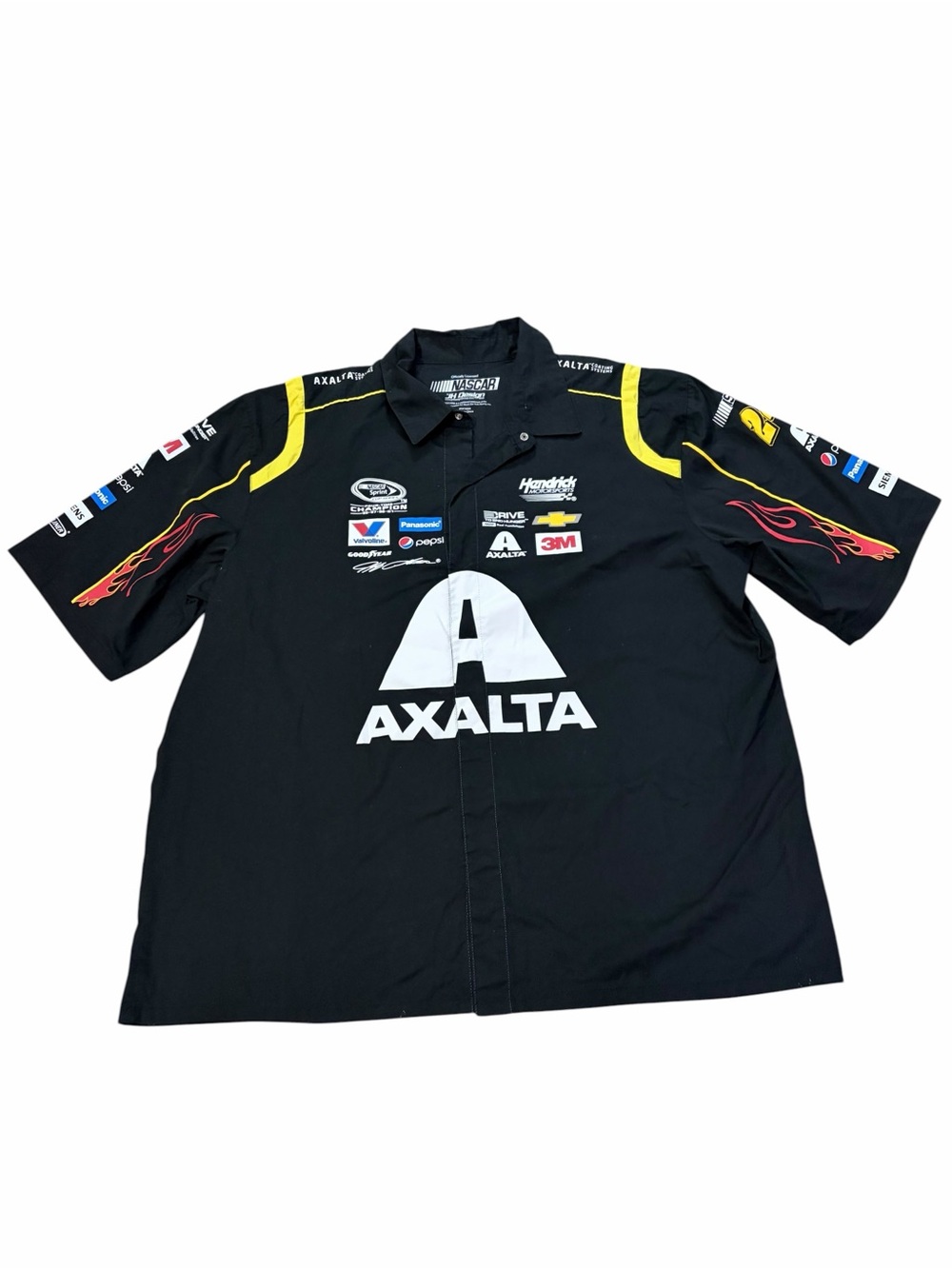 NASCAR Jeff Gordon Axalta Pit Crew Button Up Work Shirt Jersey Mens 2XL Racing